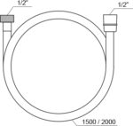 Sprchová hadica 150 cm, SatinFlex, biela matná