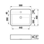 Umývadlová misa Jika ASTRA obdĺžniková, bez prepadu, čierna matná