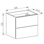 Mereo AIRA kúpeľňová skrinka 608x528x465 mm, spodná, 2 zásuvky push-open, dub Halifax