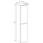 Mereo AIRA kúpeľňová skrinka 350x1700x370 mm, vysoká, pravá, dub Halifax