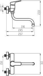 Drezová umývadlová batéria 150 mm METALIA 54, chróm