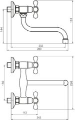 Drezová umývadlová batéria, rozteč 150 mm, FERRO ANTICA, bronz