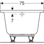 Obdĺžniková vaňa Geberit Selnova Square, s nožičkami: L=170cm, B=75cm