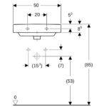 Malé umývadlo GEBERIT Smyle Square 50x41 cm, biela