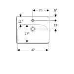 Malé umývadlo GEBERIT Smyle Square 50x41 cm, biela