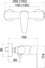 Sprchová nástenná batéria bez sprchovej súpravy 150 mm Titania FRESH, chróm