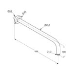 Sprchové rameno Kludi A-QA 400 mm, kartáčovaný bronz