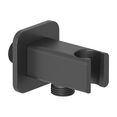 Prípojka sprchovej hadice s nástenným držiakom sprchy Kludi A-QA, mäkký okraj, čierný matný