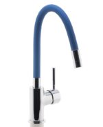 Drezová stojanková batéria s flexibilným ramienkom, chróm/modrá