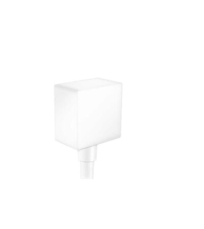 Prípojka hadice HANSGROHE Fixfit Square so spätným ventilom DN15, matná biela